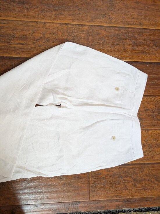Banana Republic White 100% Linen Pants | Size 10 - Picture 9 of 9